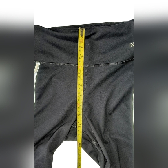 Nine West Active Black & White Yoga Athletic Leggings Reflective Stripes L - Picture 6 of 10